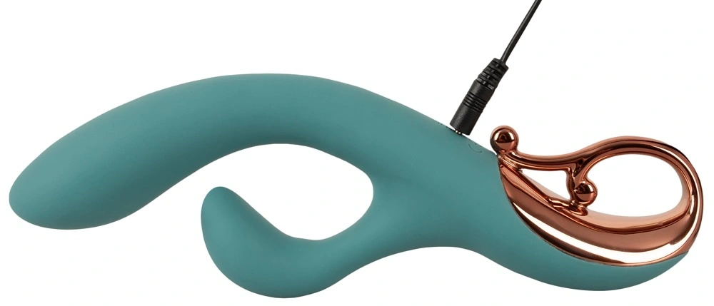 Vibrator Rabbit The Magician, 10 Moduri Vibratii, Silicon, USB, Verde, 22.5 cm, Nr. 9, Erotic24.ro