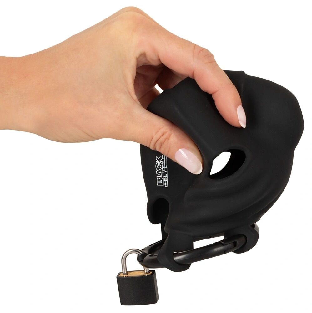 Cusca de Castitate Black Velvet, Silicon, Negru, #8, Erotic24.ro