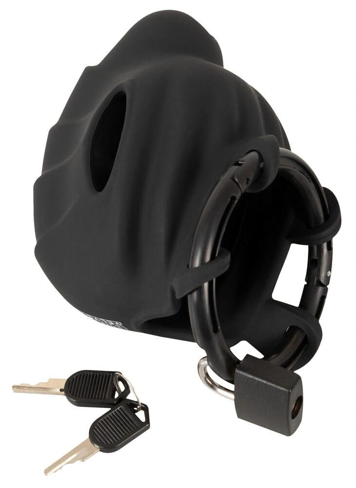 Cusca de Castitate Black Velvet, Silicon, Negru, #5, Erotic24.ro