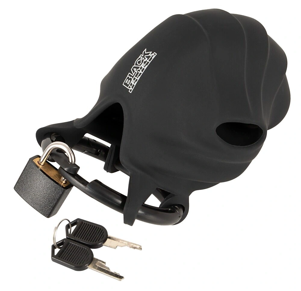 Cusca de Castitate Black Velvet, Silicon, Negru, #4, Erotic24.ro