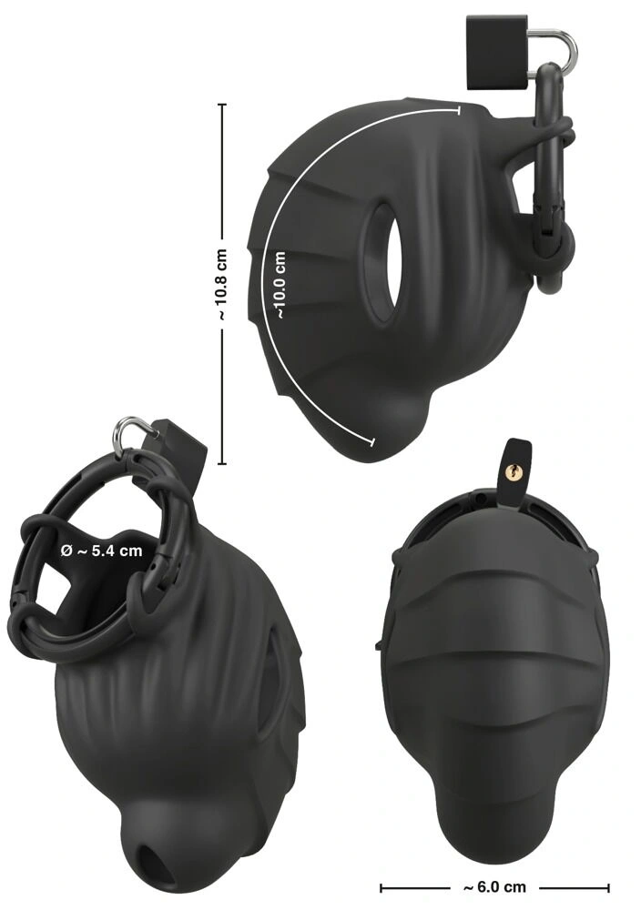 Cusca de Castitate Black Velvet, Silicon, Negru, #10, Erotic24.ro