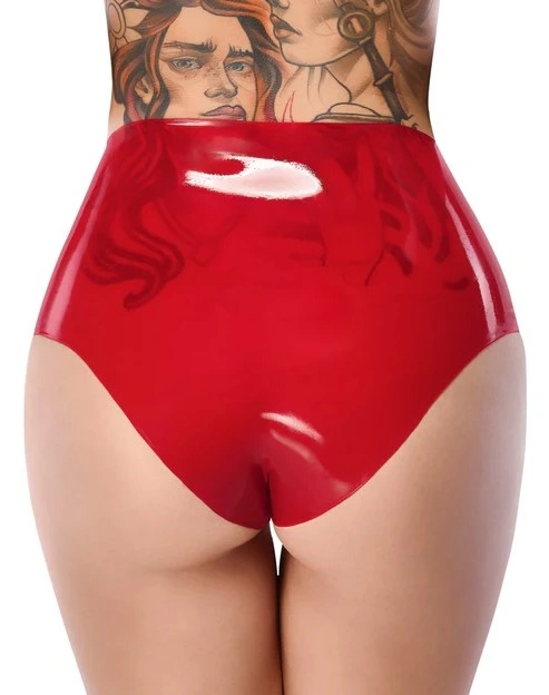 Bikini cu Dildo, Latex, Rosu, S, #4, Erotic24.ro