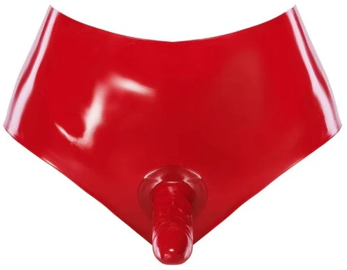 Bikini cu Dildo, Latex, Rosu, L, Nr. 4, Erotic24.ro
