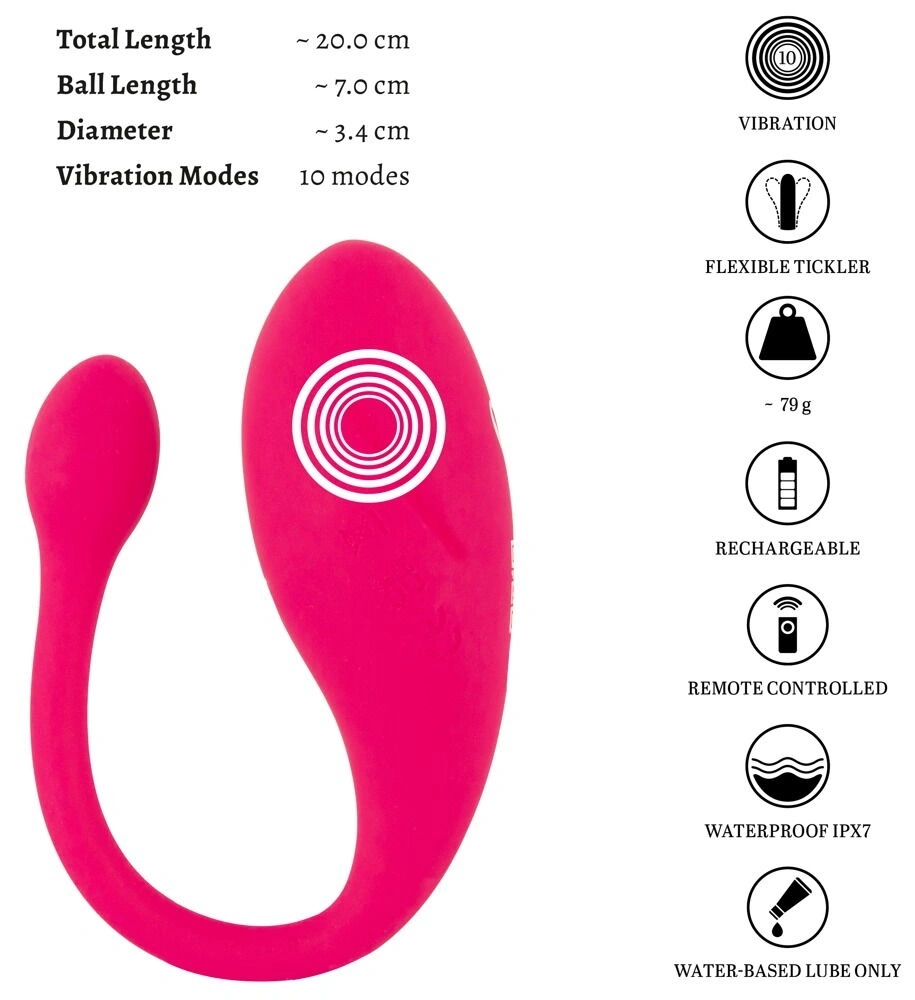 Ou Vibrator Koral, Remote Control, 10 Moduri Vibratii, Silicon, USB, Roz, #8, Erotic24.ro