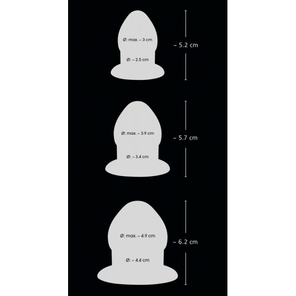 Kit Anal Stretching Plug PVC Black, #4, Erotic24.ro