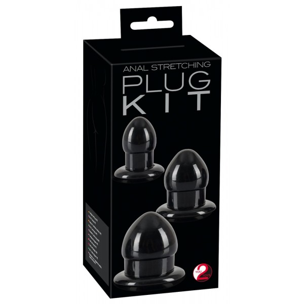 Kit Anal Stretching Plug PVC Black, #6, Erotic24.ro