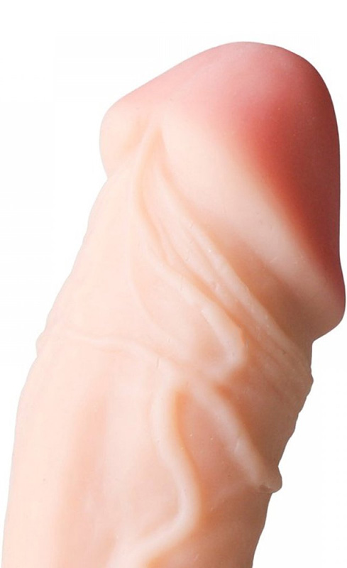 Vibrator Dancing Dick, 5 Moduri Vibratie + 3 Viteze Rotatie, TPR, Natural, 22 cm, #2, Erotic24.ro