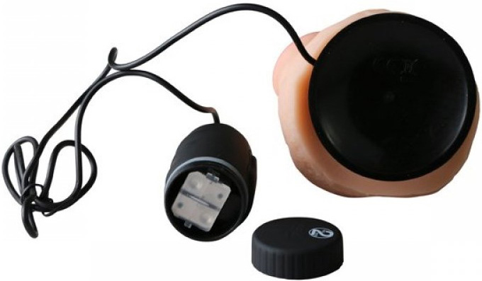 Vibrator Dancing Dick, 5 Moduri Vibratie + 3 Viteze Rotatie, TPR, Natural, 22 cm, #5, Erotic24.ro