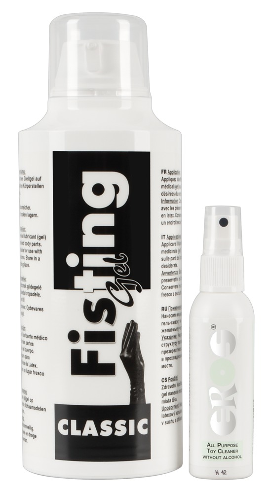 Set Fisting Gel 500 ml si Toy Cleaner Eros 50 ml