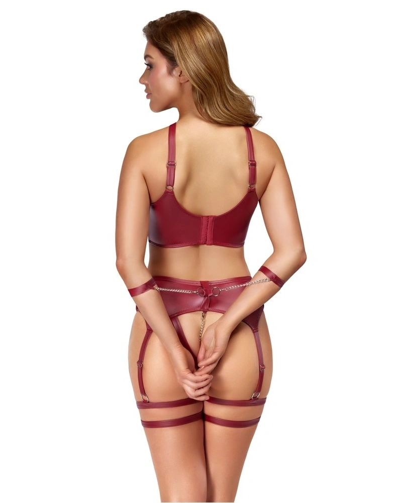 Set Lenjerie Bondage 2 Piese, Rosu, L, Nr. 3, Erotic24.ro