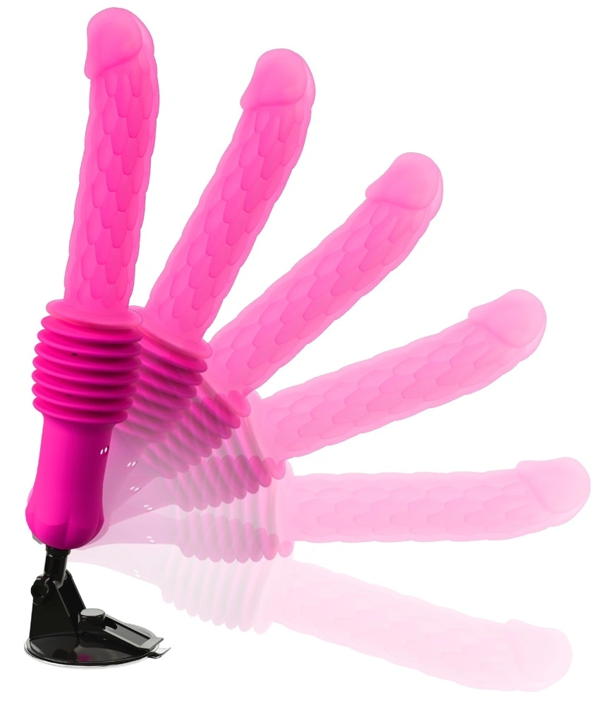 Vibrator RC Warming Fucking Machine, Remote Control, Functii Impingere, Vibratii si Incalzire, Ventuza Detasabila, Silicon, Roz, #2, Erotic24.ro