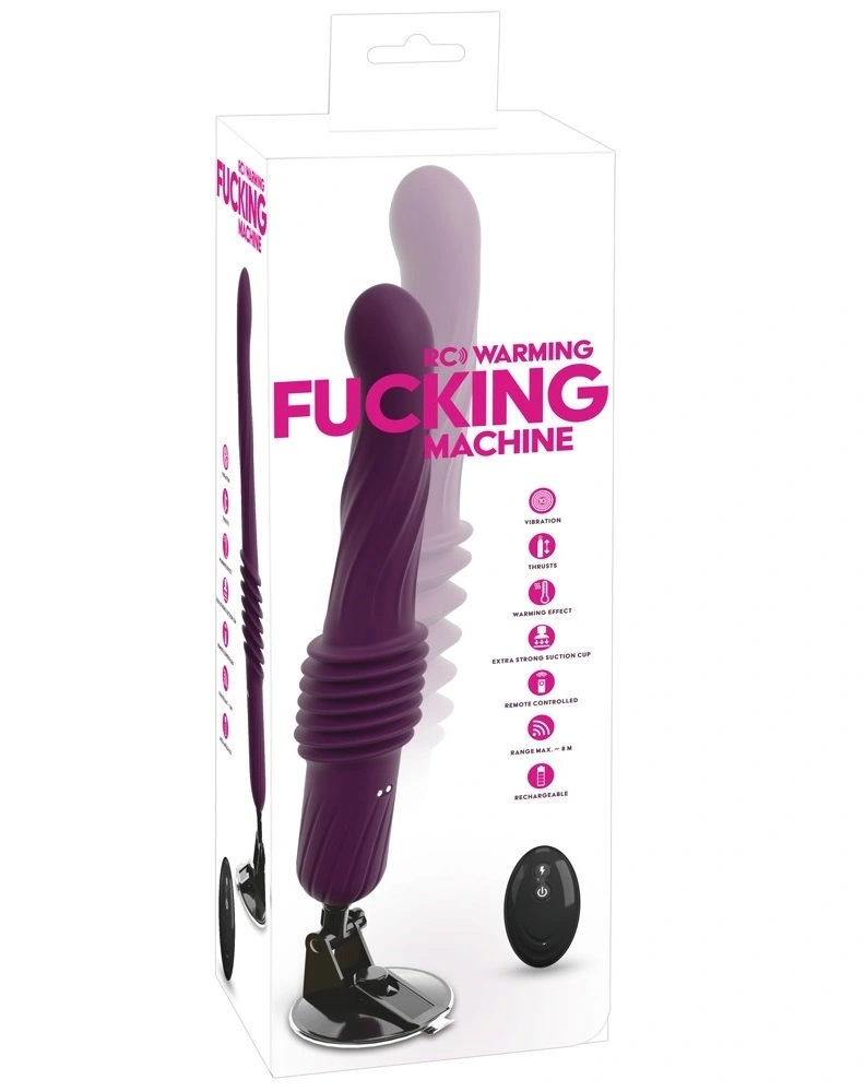 Vibrator RC Warming Fucking Machine, Remote Control, Functii Impingere, Vibratii si Incalzire, Ventuza Detasabila, Silicon, Mov, #11, Erotic24.ro