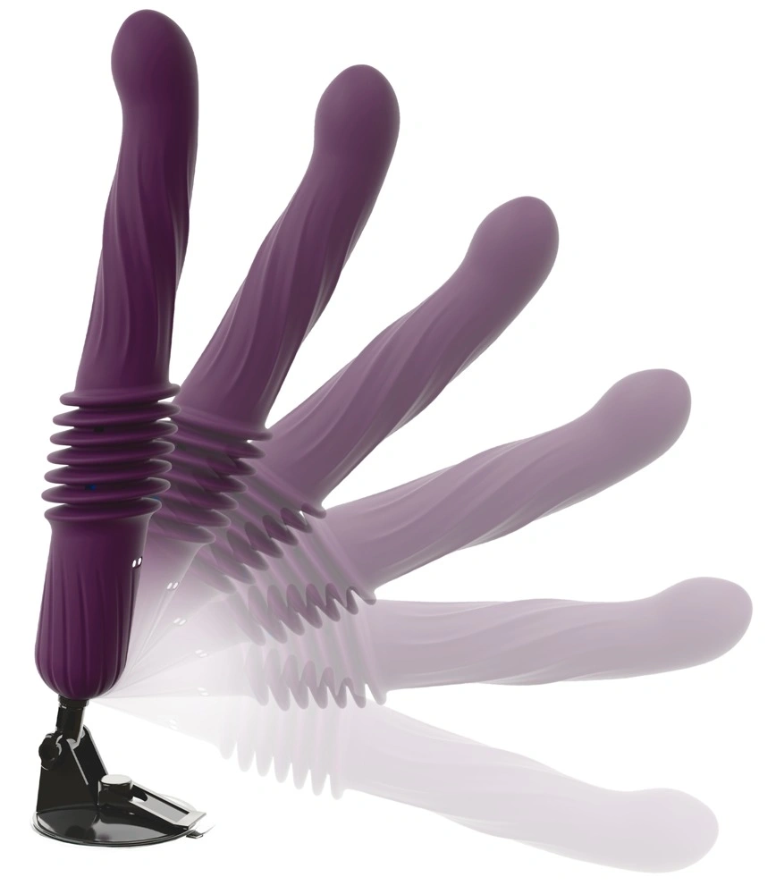 Vibrator RC Warming Fucking Machine, Remote Control, Functii Impingere, Vibratii si Incalzire, Ventuza Detasabila, Silicon, Mov, #2, Erotic24.ro