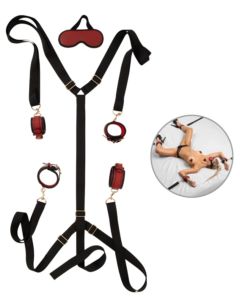 Sistem Retinere Bad Kitty pentru Saltea, Negru/Rosu, #4, Erotic24.ro