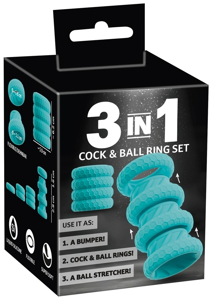 Set 4 Inele pentru Penis si Testicule, Silicon Lichid, Verde, Nr. 11, Erotic24.ro