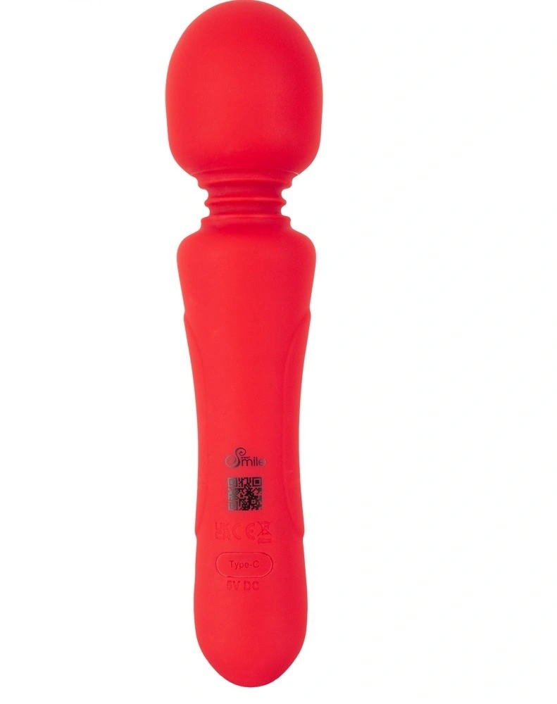 Vibrator Super Powerful Wand, 10 Moduri Vibratii, Silicon, USB, Rosu, 24.5 cm, #4, Erotic24.ro