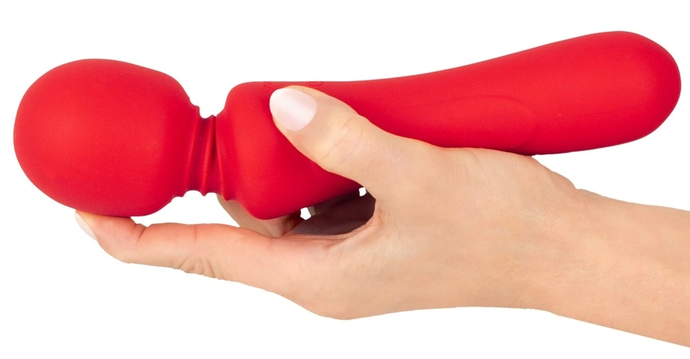 Vibrator Super Powerful Wand, 10 Moduri Vibratii, Silicon, USB, Rosu, 24.5 cm, #6, Erotic24.ro
