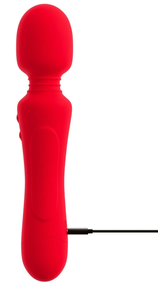 Vibrator Super Powerful Wand, 10 Moduri Vibratii, Silicon, USB, Rosu, 24.5 cm, #7, Erotic24.ro