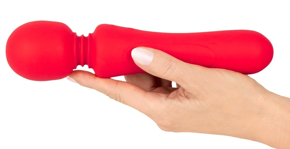 Vibrator Super Powerful Wand, 10 Moduri Vibratii, Silicon, USB, Rosu, 24.5 cm, #5, Erotic24.ro