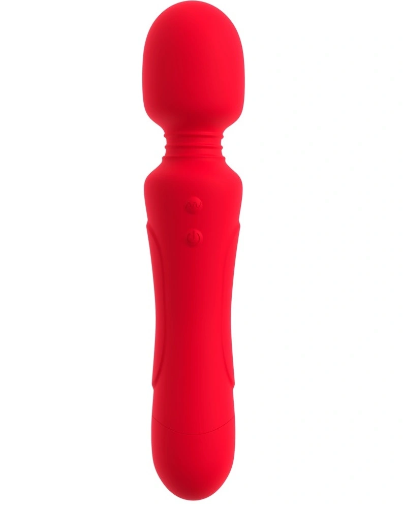 Vibrator Super Powerful Wand, 10 Moduri Vibratii, Silicon, USB, Rosu, 24.5 cm, #2, Erotic24.ro