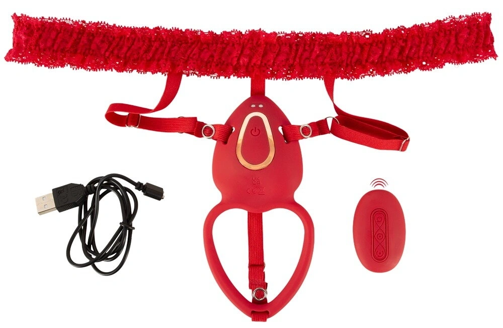 Vibrator Lay-on, Remote Control, 10 Moduri Vibratii, Silicon, USB, Rosu, #8, Erotic24.ro