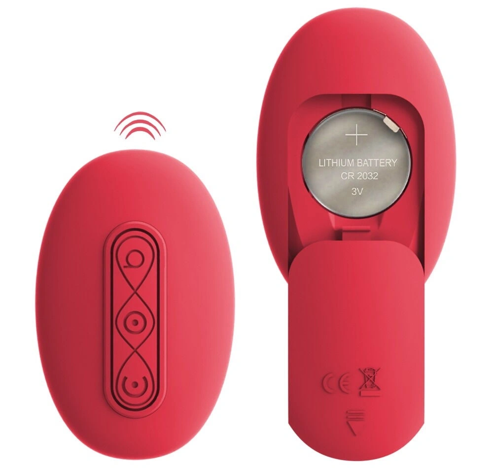 Vibrator Lay-on, Remote Control, 10 Moduri Vibratii, Silicon, USB, Rosu, #7, Erotic24.ro