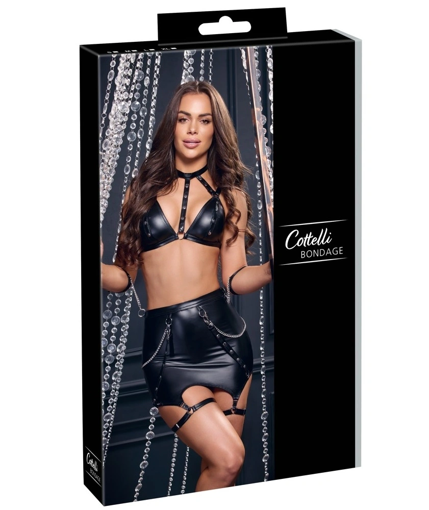 Set Lenjerie Bondage 3 Piese, Negru, M, #15, Erotic24.ro
