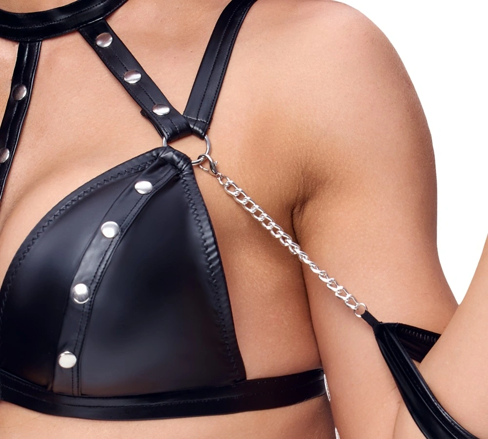 Set Lenjerie Bondage 3 Piese, Negru, M, #10, Erotic24.ro