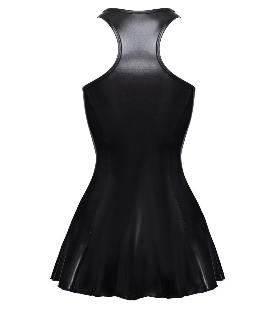 Rochie Mini din Material Lucios, Negru, M, Nr. 5, Erotic24.ro