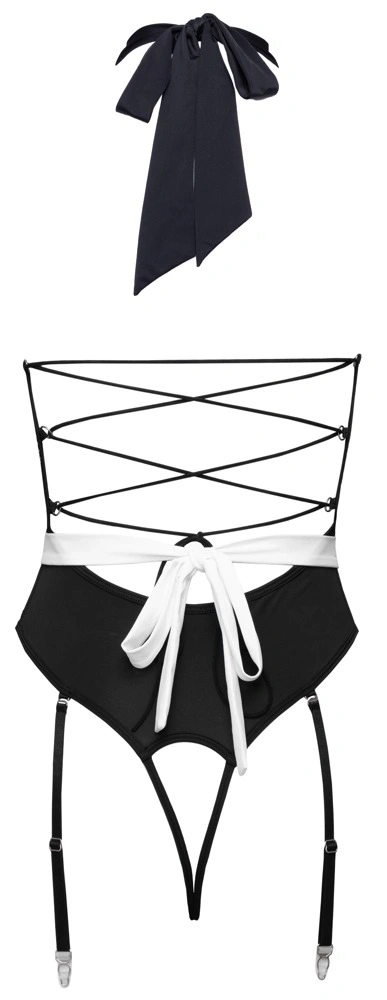 Costumatie Sexy Menajera, Negru/Alb, M, #9, Erotic24.ro