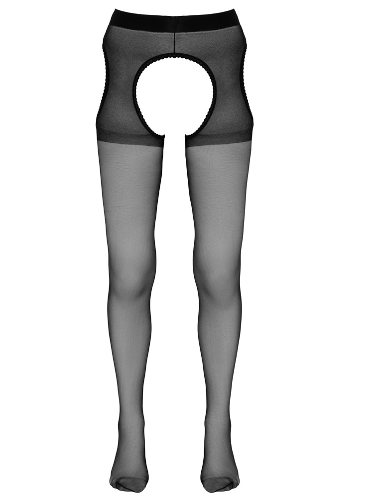 Ciorapi Crotchless Sexy, Negru, L/XL, Nr. 4, Erotic24.ro