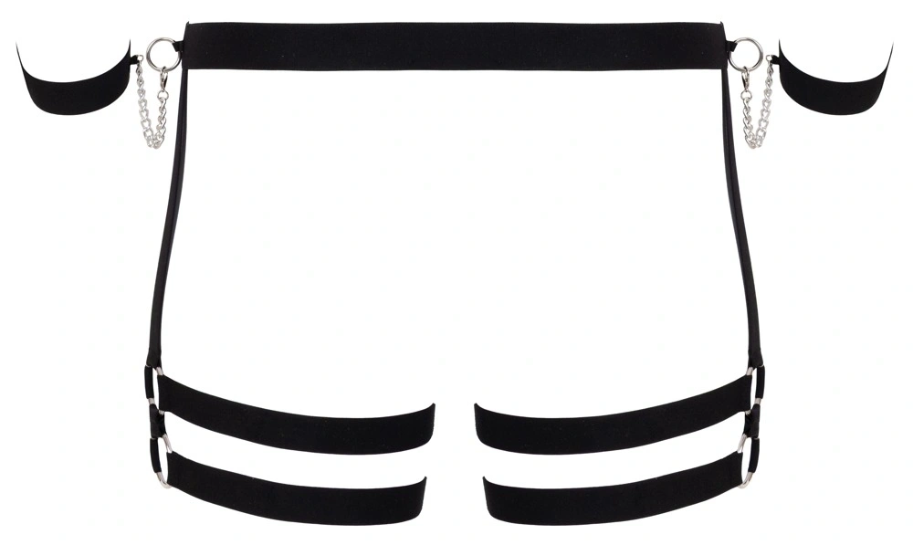 Harness Barbati cu Catuse si Inel Penis, Negru, S/M, #5, Erotic24.ro