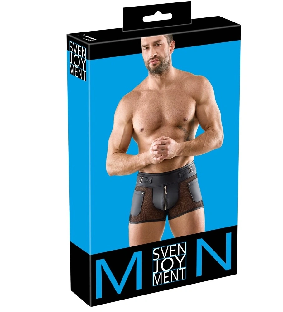 Boxeri Barbati din Plasa cu Fermoar Frontal, Negru, M, #7, Erotic24.ro