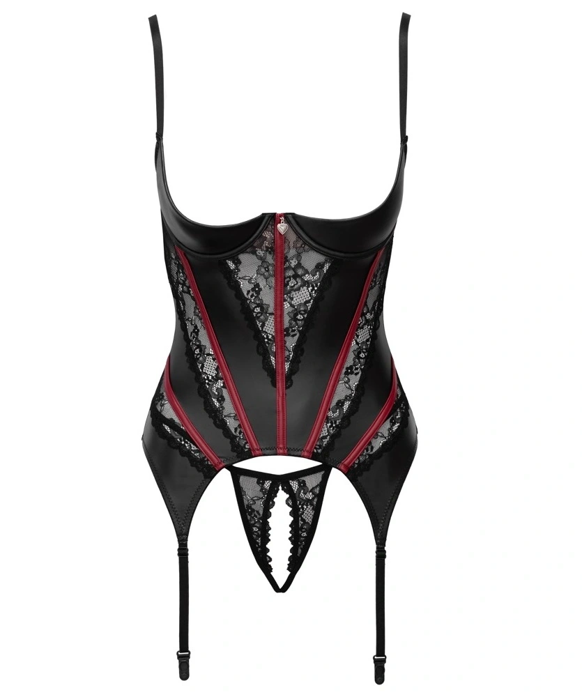 Set Lenjerie Body Wetlook si Bikini Crotchless, Negru, M, Nr. 6, Erotic24.ro