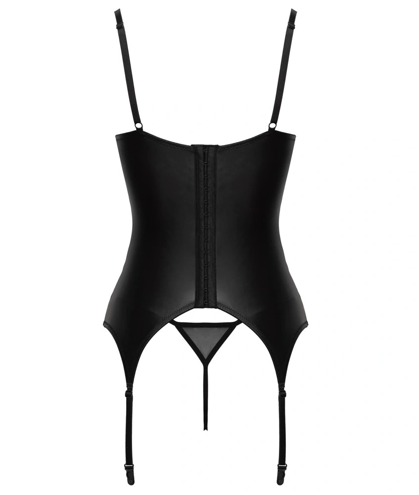 Set Lenjerie Body Wetlook si Bikini Crotchless, Negru, M, Nr. 5, Erotic24.ro
