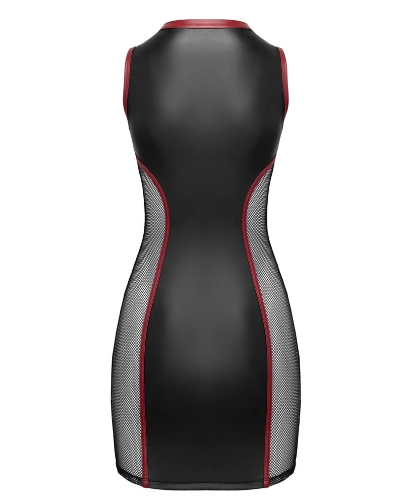 Rochie Mini din Plasa si Material Wetlook, Negru, M, #5, Erotic24.ro
