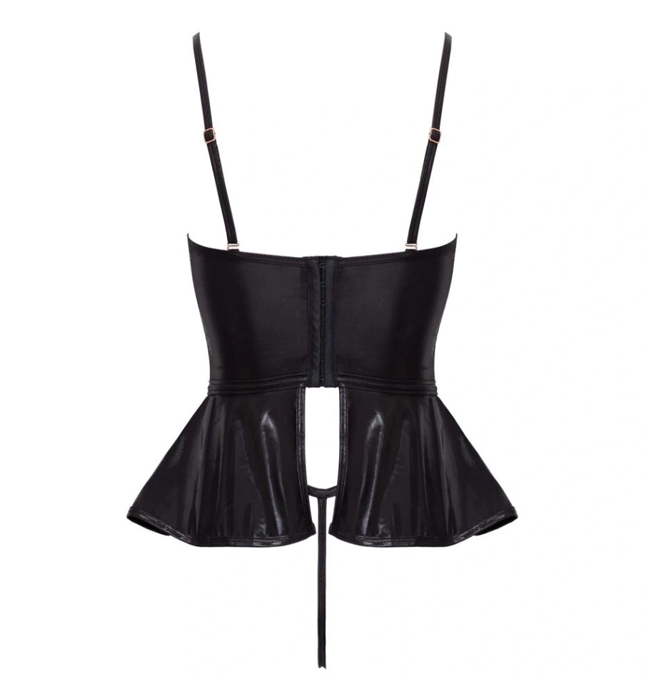 Set Lenjerie 2 Piese Top si Bikini Crotchless, Negru, M, #4, Erotic24.ro