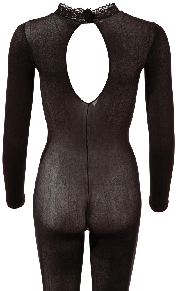 Catsuit Fantasy Crotchless, Negru, S/M, #6, Erotic24.ro