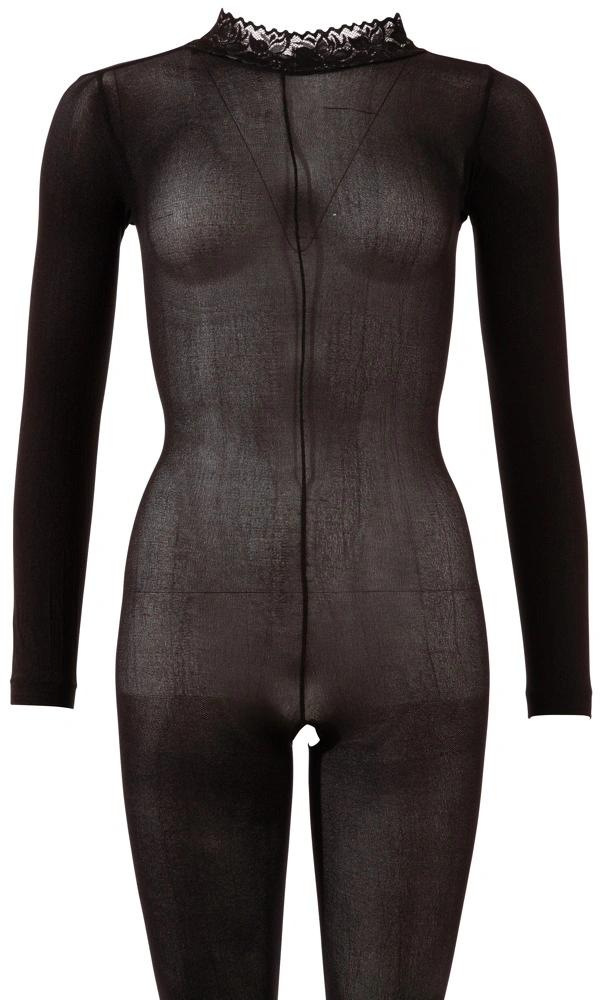 Catsuit Fantasy Crotchless, Negru, S/M, #5, Erotic24.ro