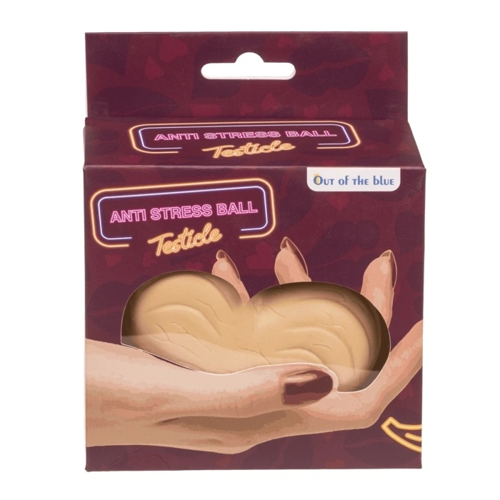 Minge Antistres in Forma de Testicule, Bej, 8 cm, #4, Erotic24.ro