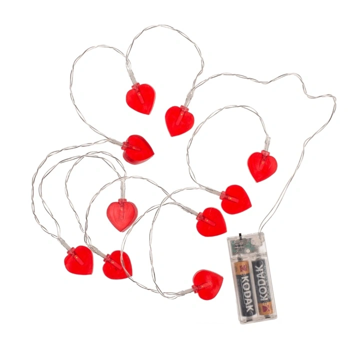 Instalatie Led cu 10 Inimioare Rosii, 165  in SexShop KUR Romania