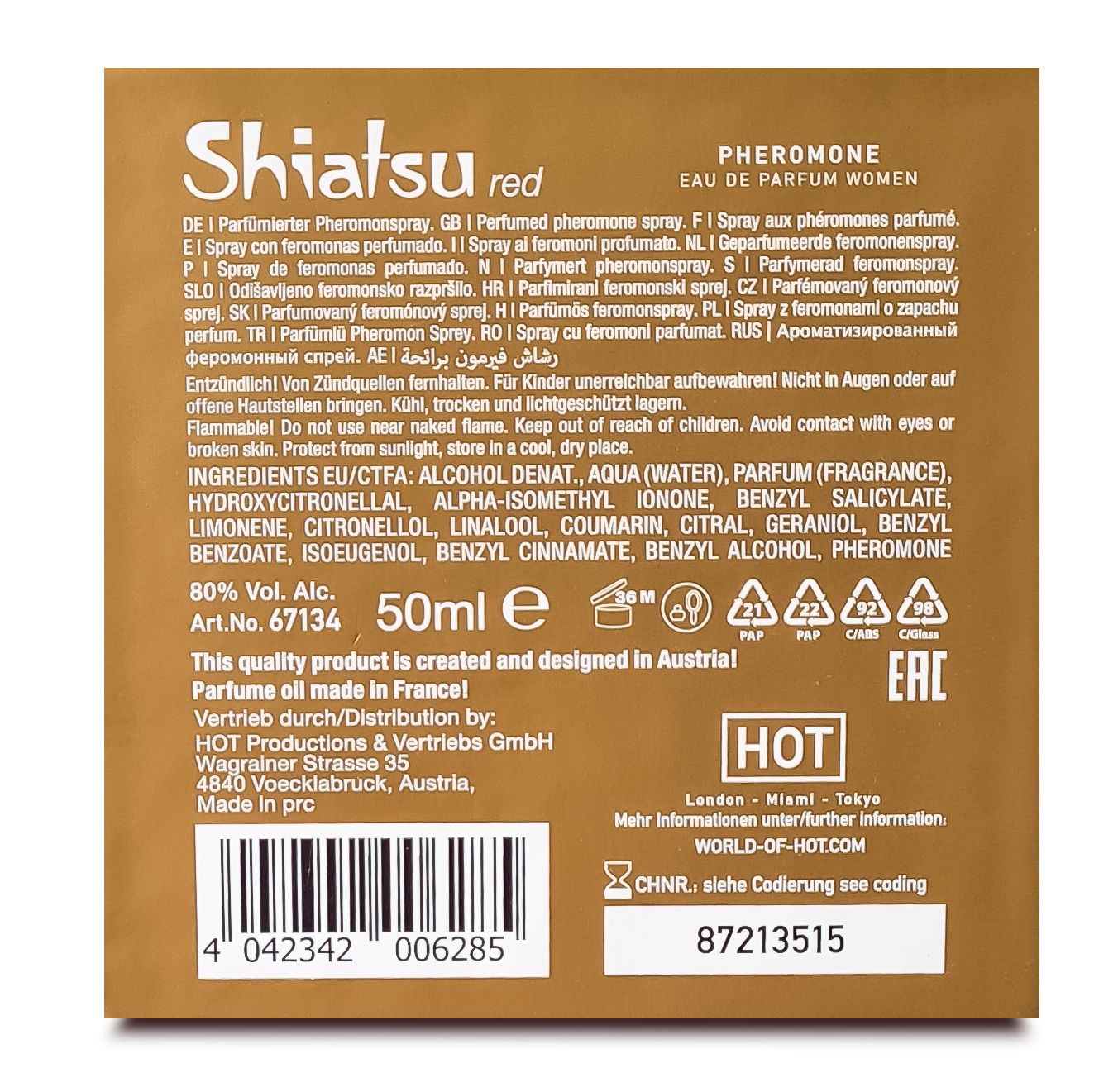 Parfum cu Feromoni pentru Femei SHIATSU Pheromone Fragrance Women - Red - 50 ml, #6, Erotic24.ro