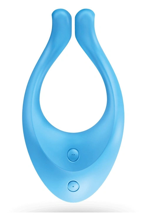 Vibrator Cuplu Multifun1, 100 Combinatii Vibratii , Silicon, USB, Albastru, Nr. 3, Erotic24.ro