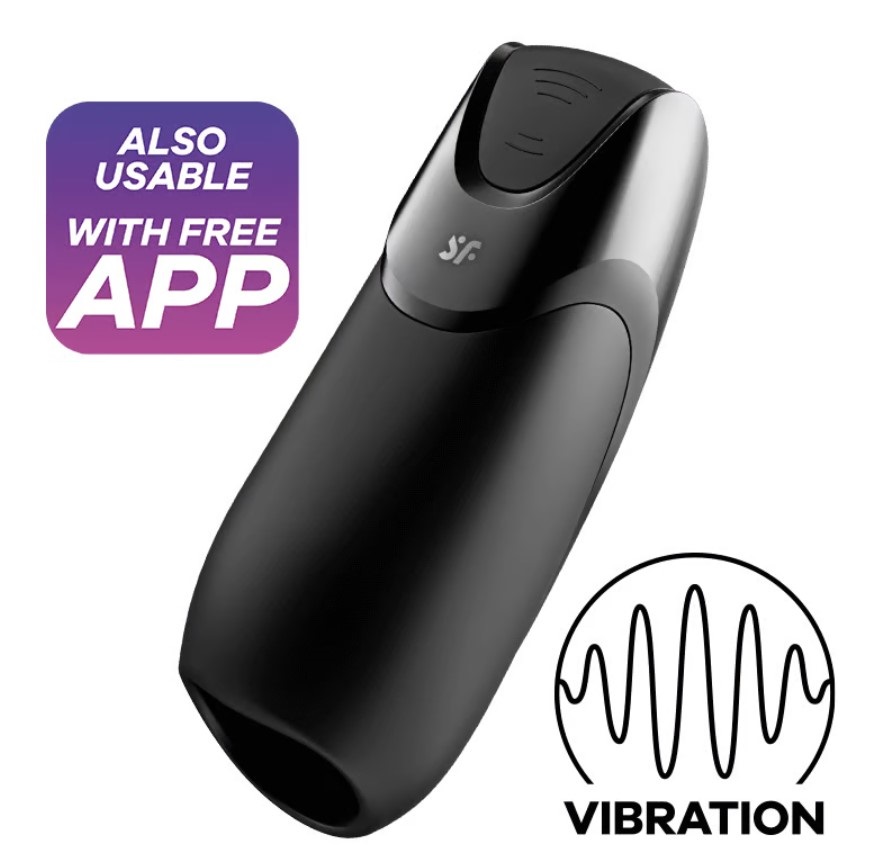 Stimulator Men Vibration+, 14 Moduri Vibratii, Silicon, Bluetooth, Free App, IPX7, Negru