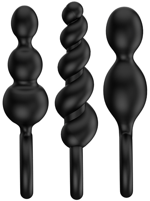 Set 3 Dopuri Anale Satisfyer Silicone Black, #3, Erotic24.ro