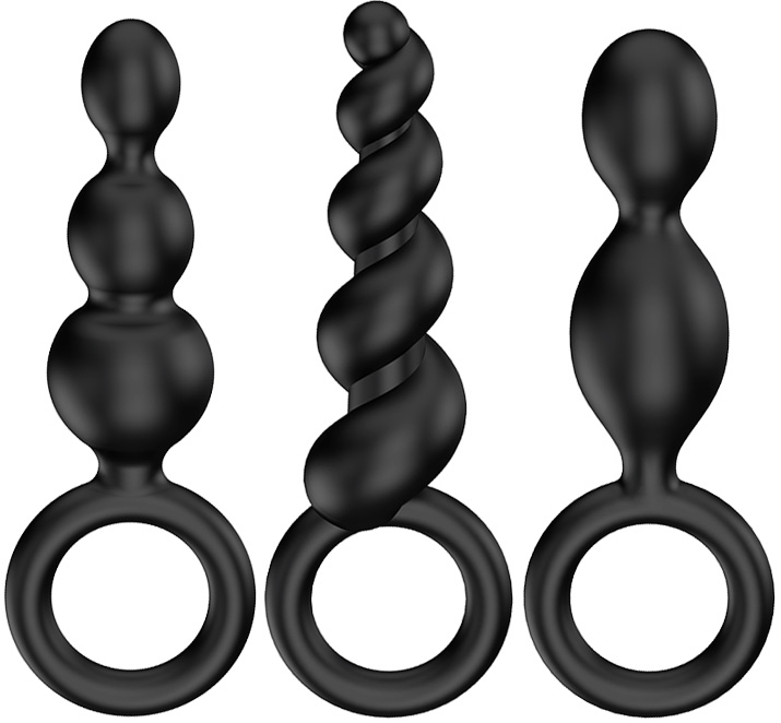 Set 3 Dopuri Anale Satisfyer Silicone Black