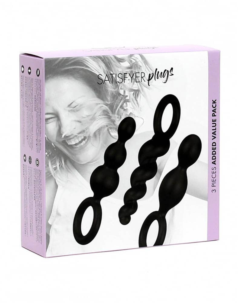 Set 3 Dopuri Anale Satisfyer Silicone Black, #4, Erotic24.ro