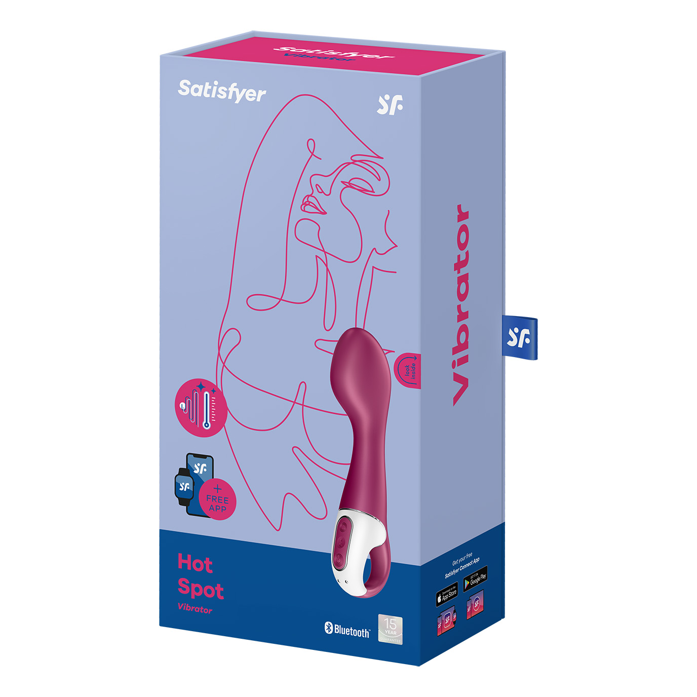 Vibrator Punctul G cu Incalzire Hot Spot Bluetooth Control Free App Silicon USB 20 cm, #5, Erotic24.ro