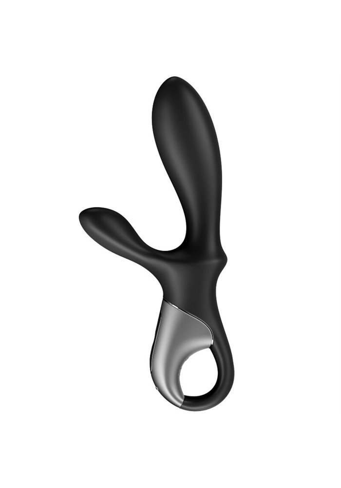 Vibrator Anal Heat Climax + Satisfyer Free App Silicon Negru USB 20.5 cm, #2, Erotic24.ro