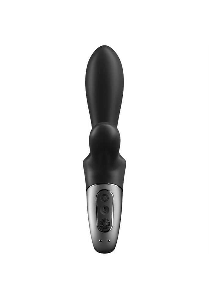 Vibrator Anal Heat Climax + Satisfyer Free App Silicon Negru USB 20.5 cm, #3, Erotic24.ro